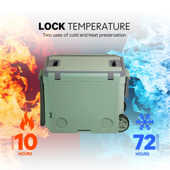 28L Convertible Cooler Box Folding Picnic Table & Chair Set with Wheels