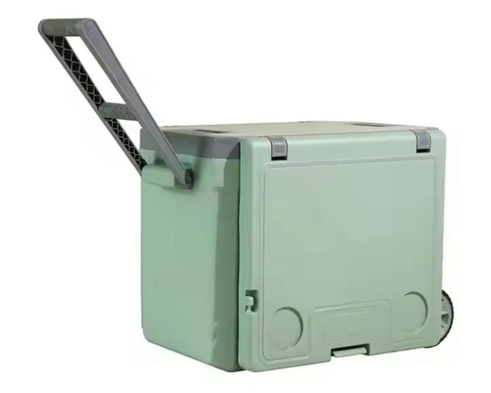 28L Convertible Cooler Box Folding Picnic Table & Chair Set with Wheels