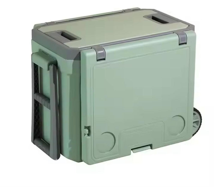 28L Convertible Cooler Box Folding Picnic Table & Chair Set with Wheels