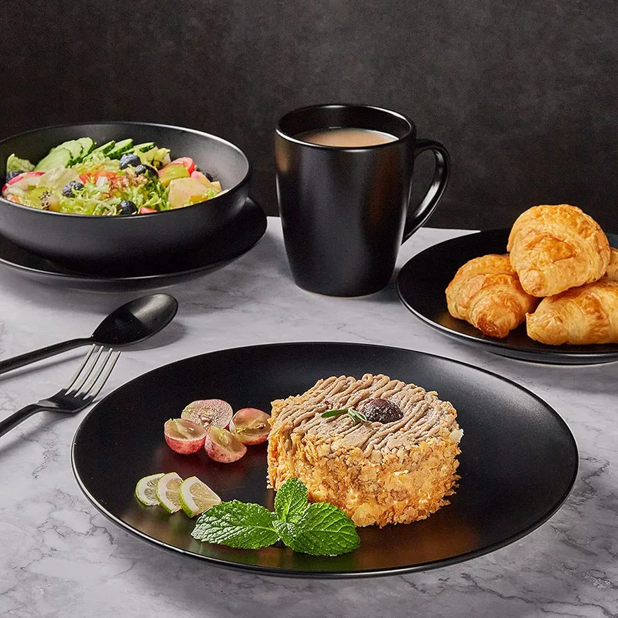 Black Dinnerware Set – 16 Piece