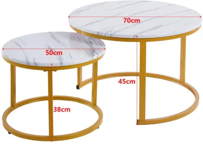 Round Nesting Coffee Table Set (2-Piece)