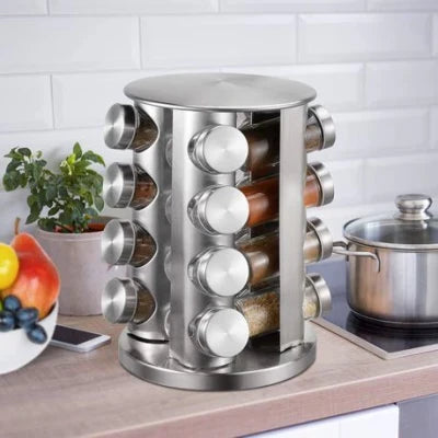 12-Jar Stainless Steel Spice Rack